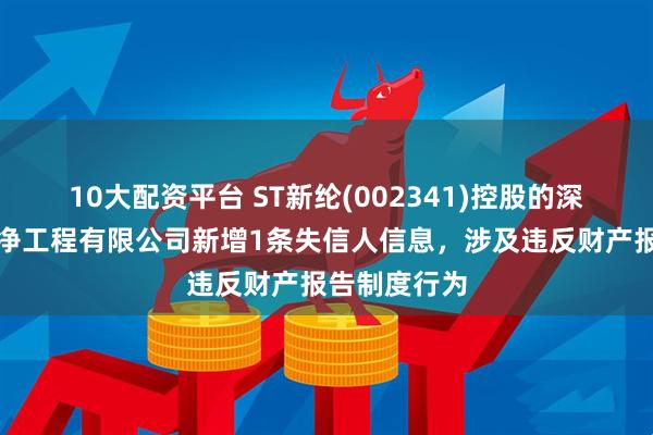 10大配资平台 ST新纶(002341)控股的深圳市新纶超净工程有限公司新增1条失信人信息，涉及违反财产报告制度行为